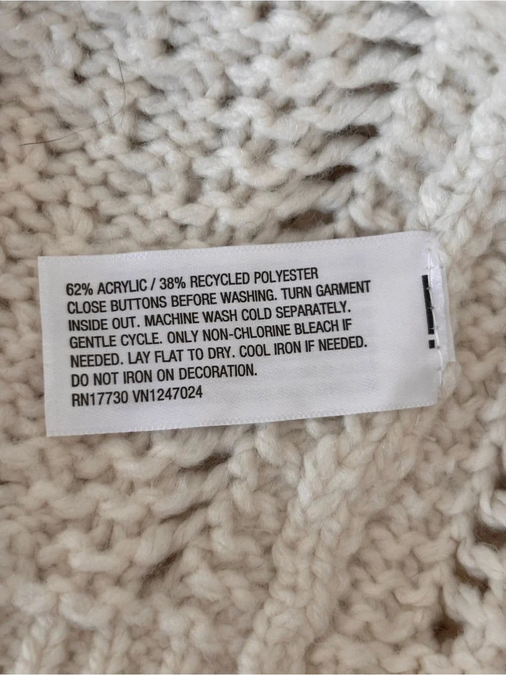 FUTURE COLLECTIVE Oversized Chunky Cardigan Sweater w/ Faux Pearl Accents Sz XXL